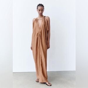 Zara Tan Maxi Dress